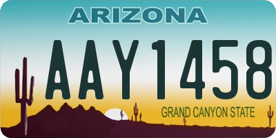 AZ license plate AAY1458