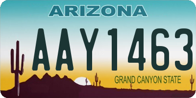 AZ license plate AAY1463