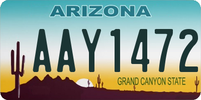 AZ license plate AAY1472