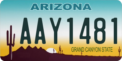 AZ license plate AAY1481