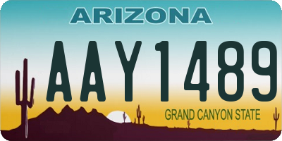 AZ license plate AAY1489