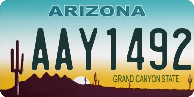 AZ license plate AAY1492