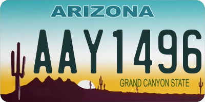 AZ license plate AAY1496