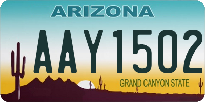 AZ license plate AAY1502