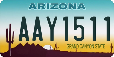AZ license plate AAY1511