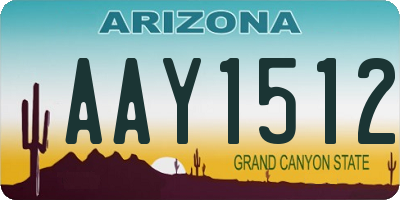 AZ license plate AAY1512