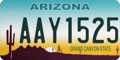 AZ license plate AAY1525