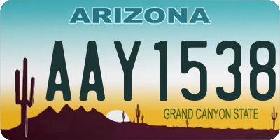 AZ license plate AAY1538