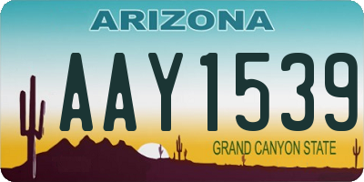 AZ license plate AAY1539