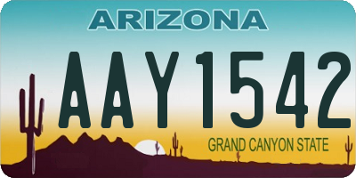 AZ license plate AAY1542