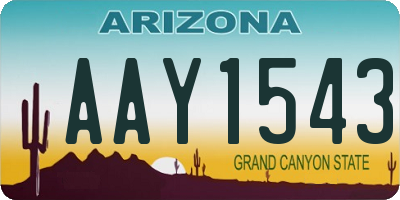AZ license plate AAY1543