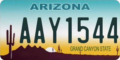 AZ license plate AAY1544