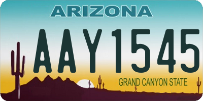 AZ license plate AAY1545