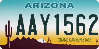 AZ license plate AAY1562