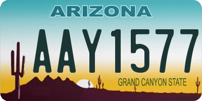 AZ license plate AAY1577