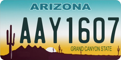 AZ license plate AAY1607