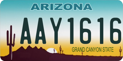 AZ license plate AAY1616