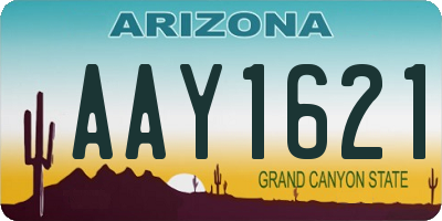 AZ license plate AAY1621