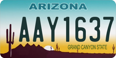 AZ license plate AAY1637