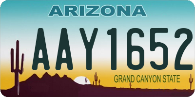 AZ license plate AAY1652