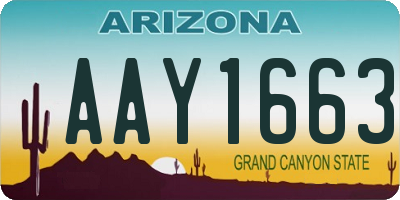 AZ license plate AAY1663