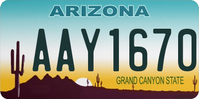 AZ license plate AAY1670