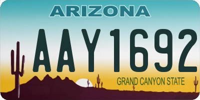 AZ license plate AAY1692