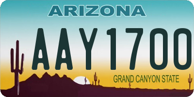 AZ license plate AAY1700