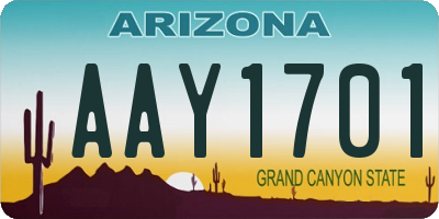 AZ license plate AAY1701