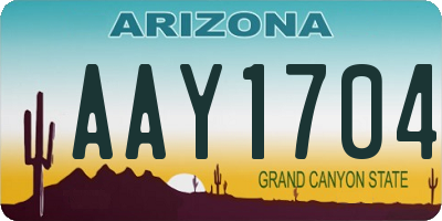AZ license plate AAY1704
