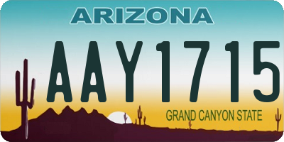 AZ license plate AAY1715