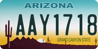 AZ license plate AAY1718