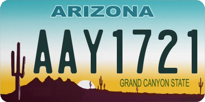 AZ license plate AAY1721