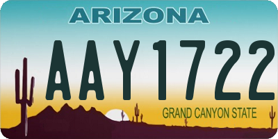 AZ license plate AAY1722