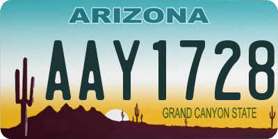 AZ license plate AAY1728