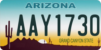 AZ license plate AAY1730
