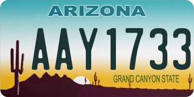 AZ license plate AAY1733