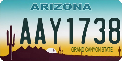 AZ license plate AAY1738