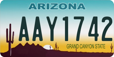 AZ license plate AAY1742