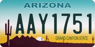 AZ license plate AAY1751