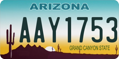AZ license plate AAY1753