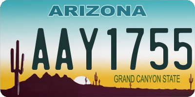 AZ license plate AAY1755