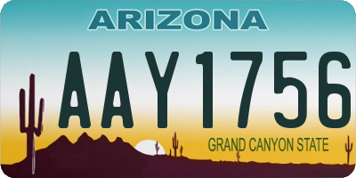 AZ license plate AAY1756