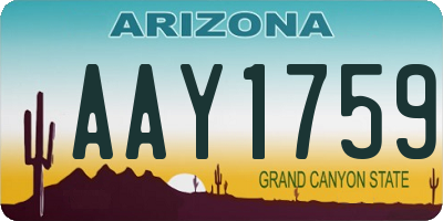 AZ license plate AAY1759