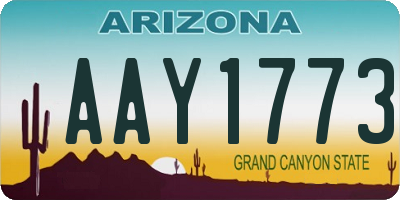 AZ license plate AAY1773