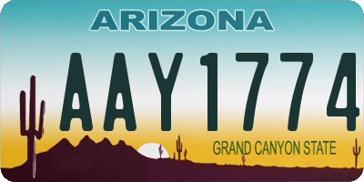 AZ license plate AAY1774