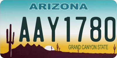 AZ license plate AAY1780
