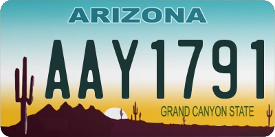 AZ license plate AAY1791