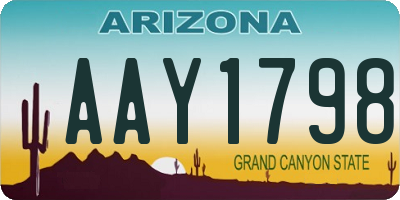 AZ license plate AAY1798