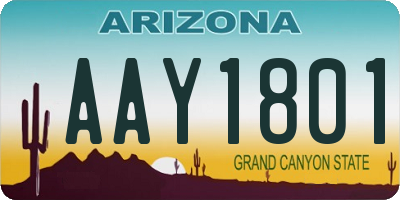 AZ license plate AAY1801